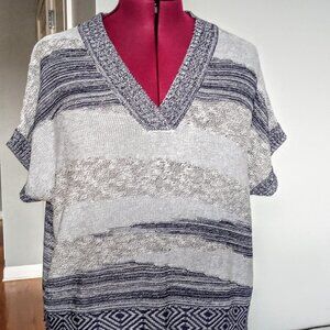 Belldini Blue & Grey Textured Pullover Sweater